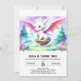 Simple Kids Dragon Birthday Invitation