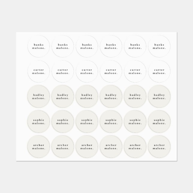 Simple Kids Name Waterproof Clothing Labels (Sheet)