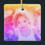 Simple Kids Photo Keepsake Ceramic Ornament<br><div class="desc">Easily diy and customise with your own images this Custom Simple Kids Photo Christmas Rainbow Keepsake Ceramic Ornament. Add any customised photo format: vertical portrait, horizontal landscape, squared shaped. Create your own unique keepsake photo gift for family, kids, grandparents, friends. Design your own holiday decoration, auto decor, vehicle car decor,...</div>