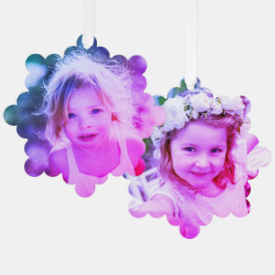 Simple Kids Photo Keepsake Cute Tree Decoration Card