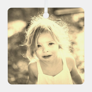 Simple Kids Photo Keepsake Golden Metal Tree Decoration