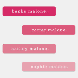 Simple Kids Pink Waterproof Name Labels