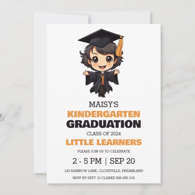 Simple kindergarten graduation invitation (Front)