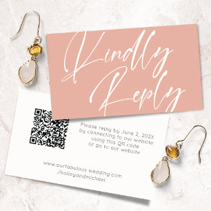 Simple Kindly Respond QR Code Enclosure Card