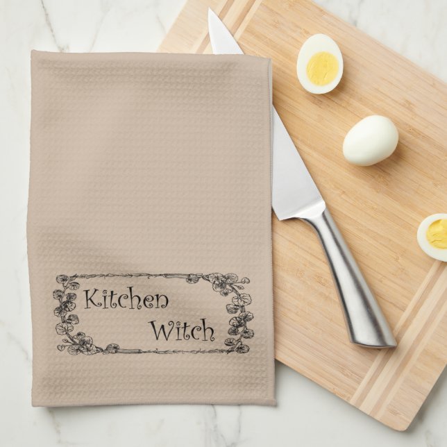 Simple Kitchen Witch Towel (Quarter Fold)