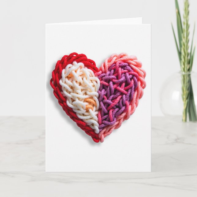 Simple Knitted Heart Card (Front)