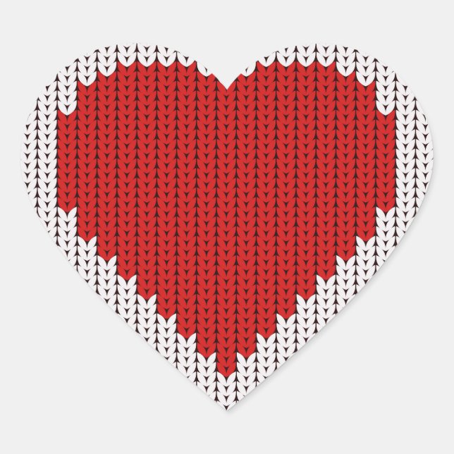 Simple knitted Wool Look I love you Valentines Day Heart Sticker (Front)