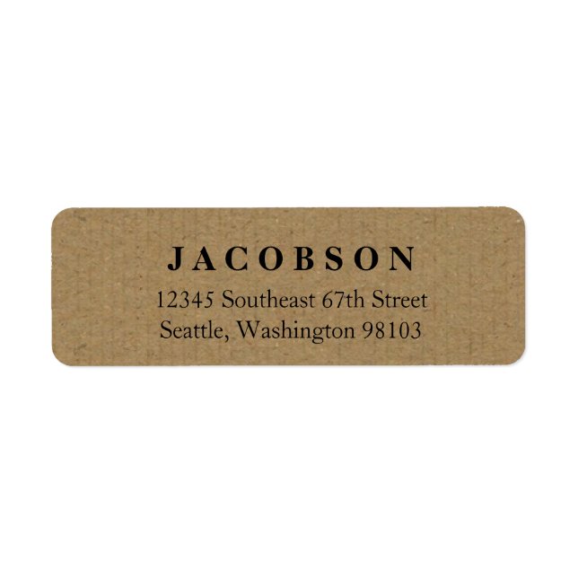 Simple Kraft Address Labels (Front)