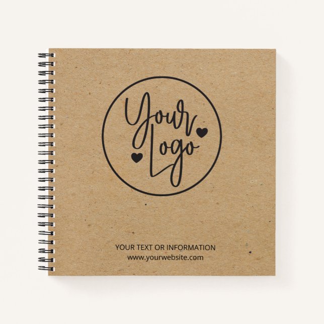 Simple Kraft Business Logo Corporate Company Notebook (Front)