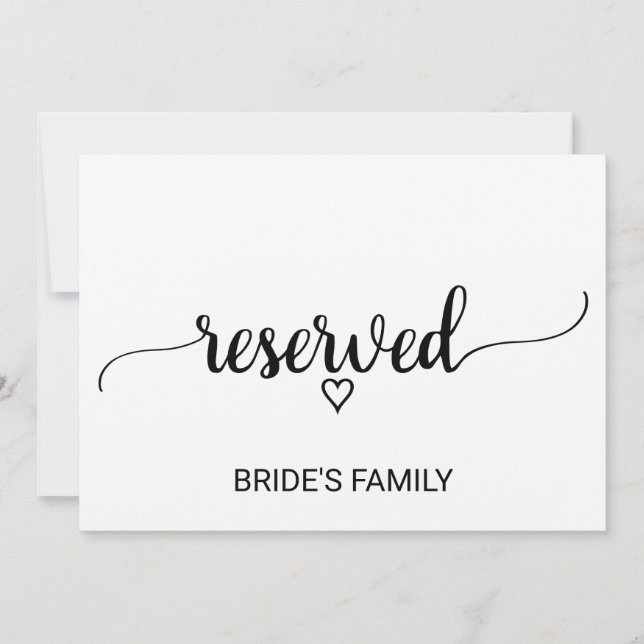 Simple Kraft Calligraphy Reserved Sign Invitation (Front)