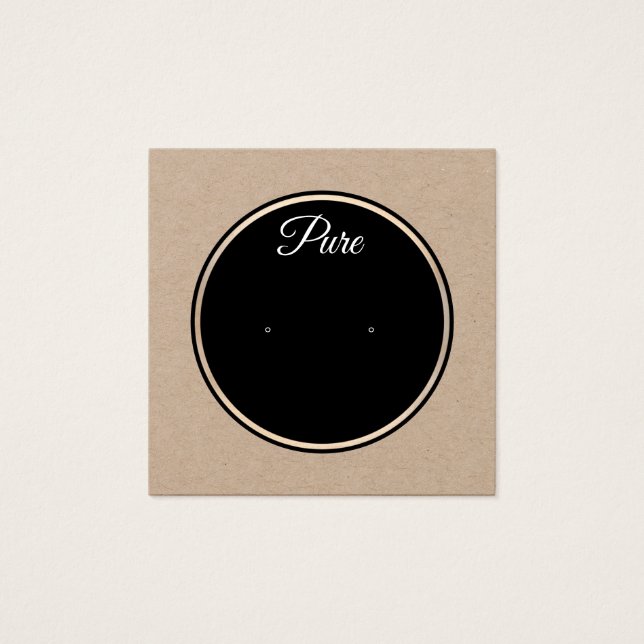 Simple Kraft Circle Stud Earring Display Holder (Front)