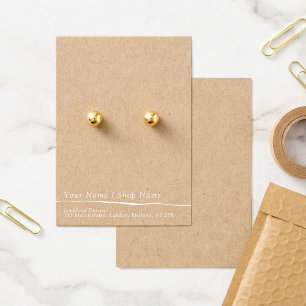 Simple kraft earring display card