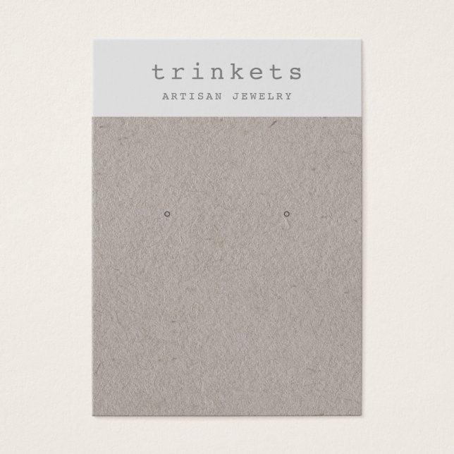 Simple Kraft Earring Jewelry Display Card (Front)