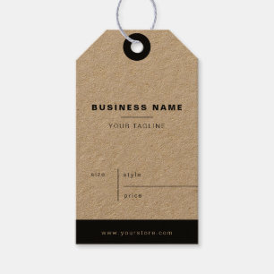 Simple Kraft Minimalistic Business Name Price Gift Tags