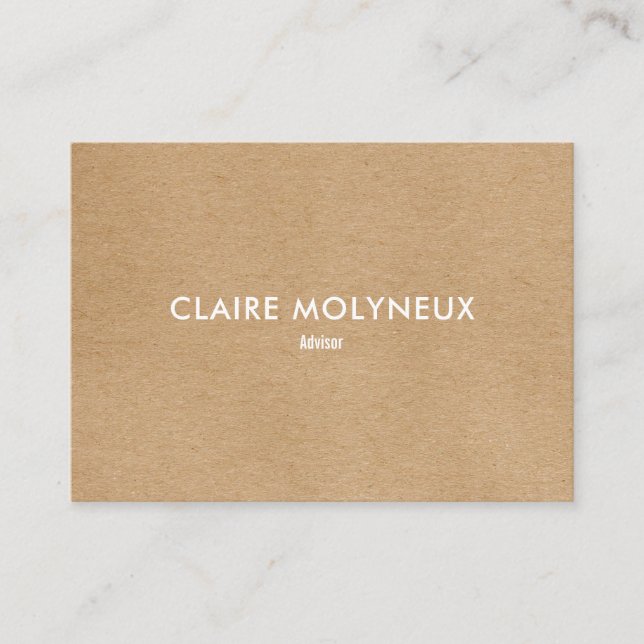 Simple Kraft Modern Professional Business Card (Front)