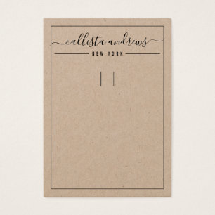 Simple Kraft Paper Cursive Keychain Display Card