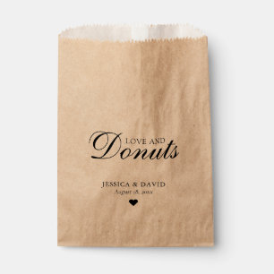 Simple Kraft Paper Love and Doughnuts Wedding Favour Bags
