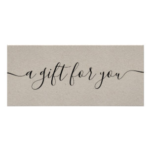 Simple Kraft Signature Script Gift Certificate