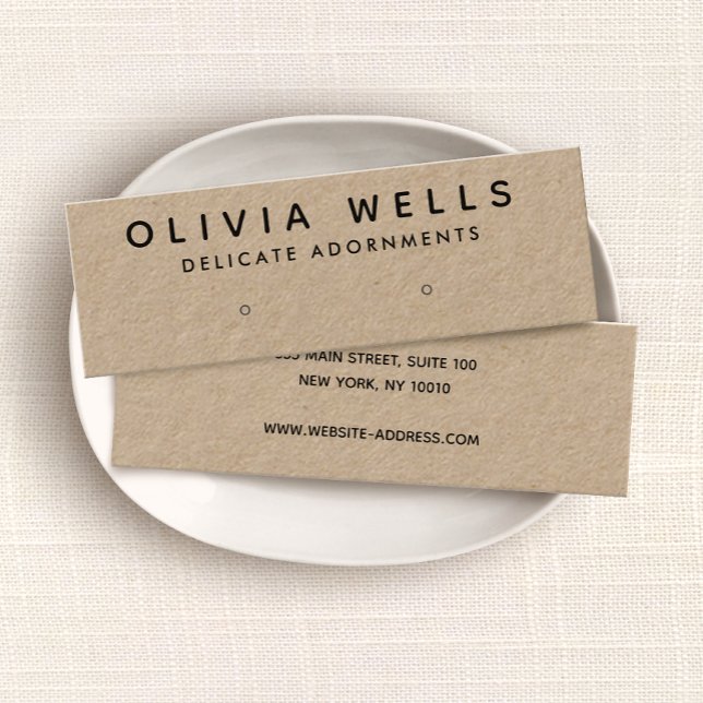 Simple Kraft Stud Earring Display Mini Business Card (Creator Uploaded)