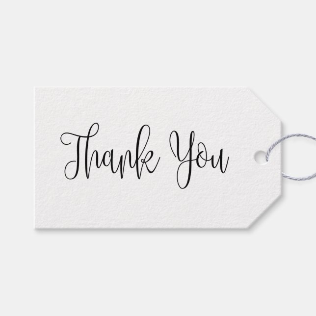 Simple kraft thank you. Rustic wedding gift tag (Front (Horizontal))