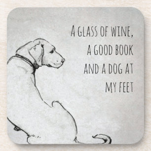 Simple Labrador Dog Mom Quote Art Coaster