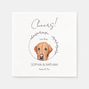 Simple Labrador Retriever Dog Wedding Cocktail  Napkin