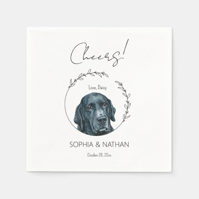 Simple Labrador Retriever Dog Wedding Cocktail  Napkin (Front)