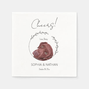 Simple Labrador Retriever Dog Wedding Cocktail  Napkin