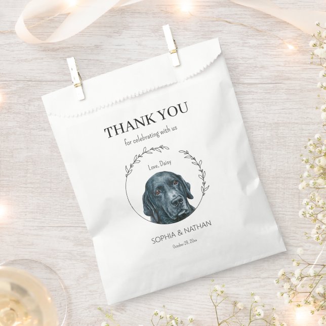 Simple Labrador Retriever Dog Wedding Thank You Favour Bags (Clipped)