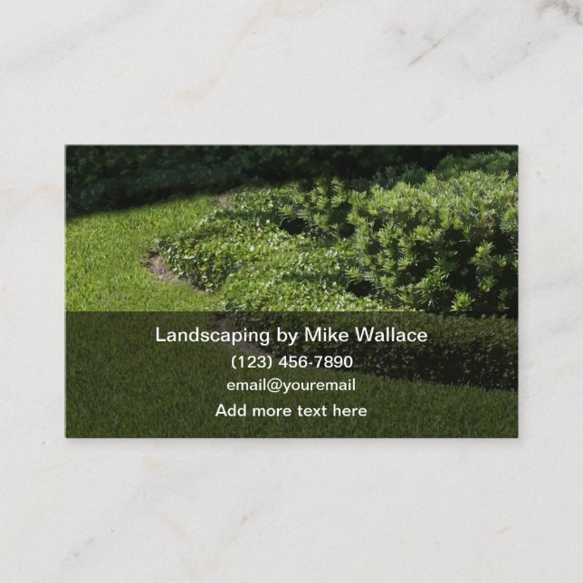 Simple Landscaper Landscaping Service Business Card (Front)