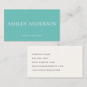 Simple Large Classic Text   Solid Colour Business Card