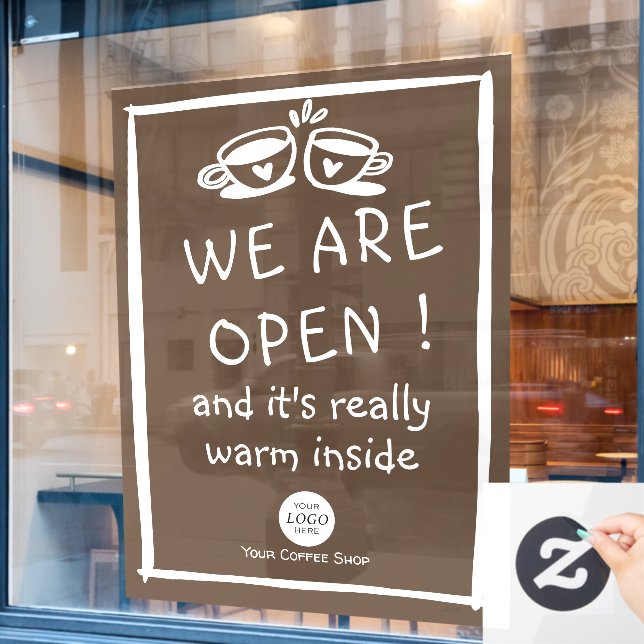 Simple large coffee shop sign with logo (Cafe Window)