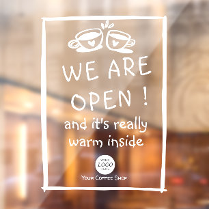 Simple large coffee shop sign with logo