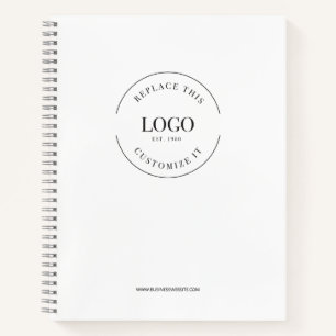 Simple Large Custom Logo Website Branded Notebook