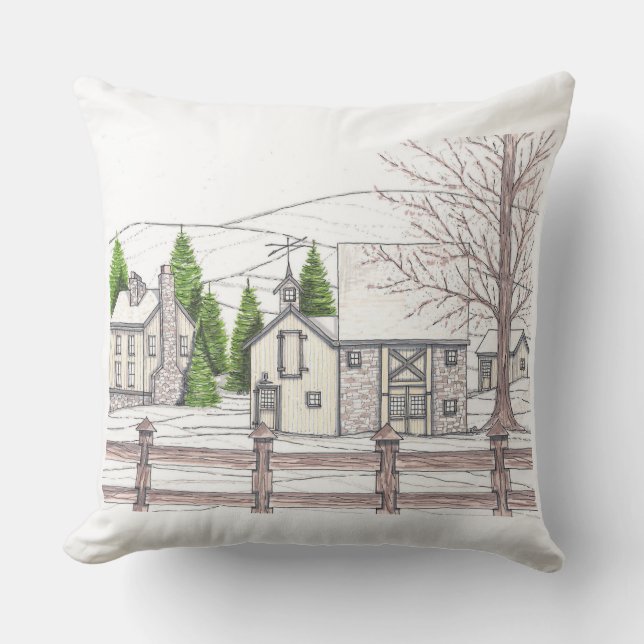 Simple Large Farm Pillow (Front)