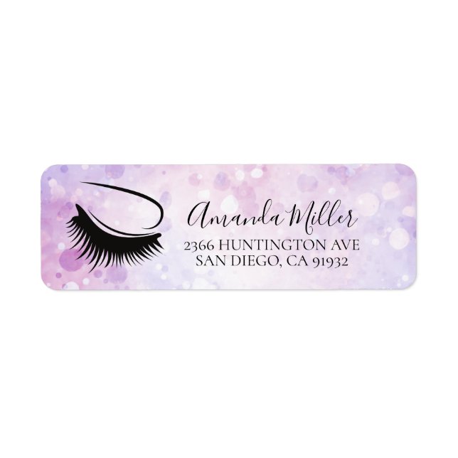 Simple Lash / Brow Artist Return Address Label  (Front)