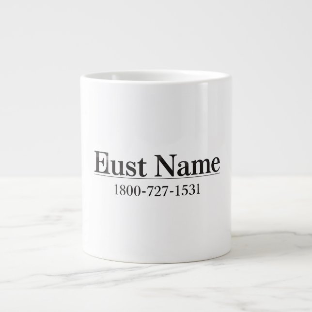 Simple Last Name Address Sign Personalised House N Large Coffee Mug (Front)