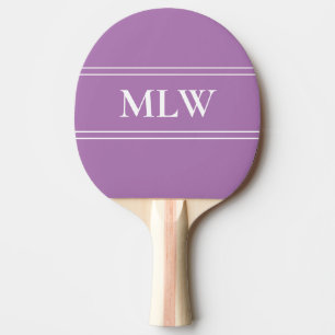 Simple Lavender and White Monogrammed  Ping Pong Paddle