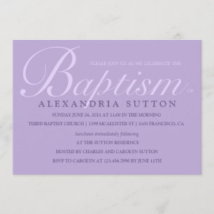 Simple Lavender Baptism/Christening Invite