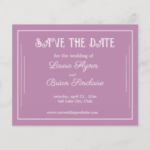 Simple Lavender Budget Save the Date Flyer