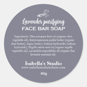 Simple Lavender Handmade Soap Ingredients Homemade Classic Round Sticker