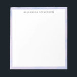 Simple Lavender Marble Border Personalised Name Notepad<br><div class="desc">Cool and modern abstract liquid ink pattern in pastel lavender. Personalise it with your name.</div>