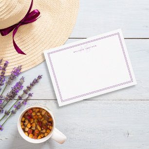 Simple Lavender Minimalist Monogram Two Border Card