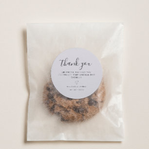 Simple Lavender Minimalist Wedding Thank You Classic Round Sticker