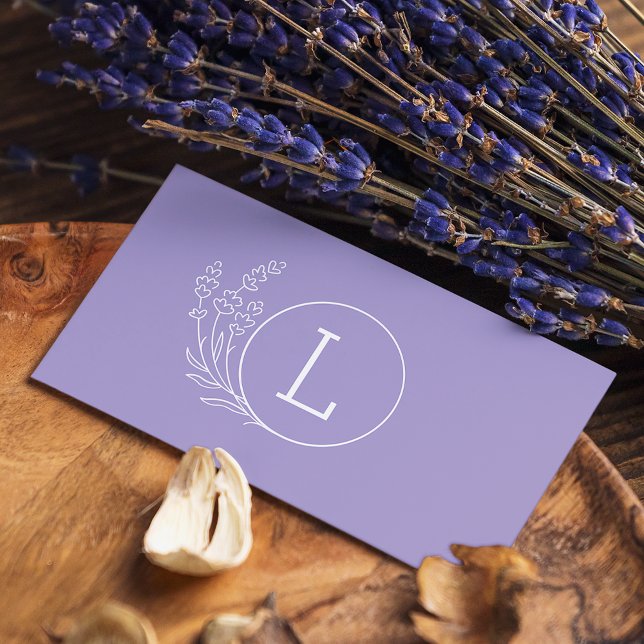 Simple Lavender Monogram Makeup Artist  Business Card (Creator Uploaded)