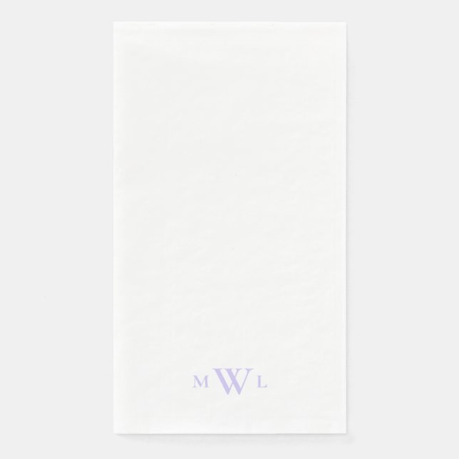 Simple Lavender Monogram Wedding  Napkin (Front)