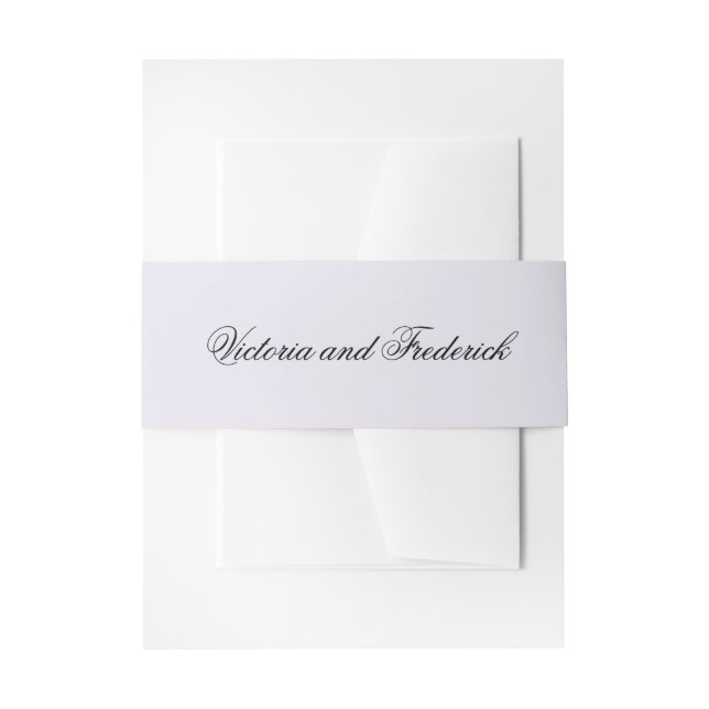 Simple Lavender Pastel Purple Elegant Wedding Invitation Belly Band (Front Example)