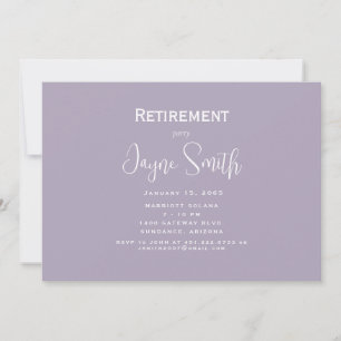 Simple Lavender Retirement Party  Invitation