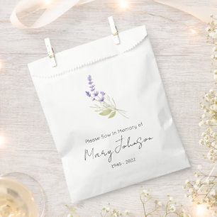 Simple Lavender Seed packet Funeral Favour Bags