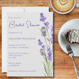 Simple Lavender Sprigs Bridal Shower  Invitation